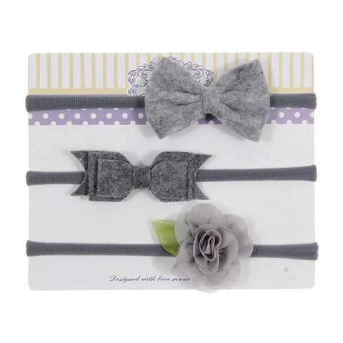 3Pcs Baby Girls Bows Headband Set