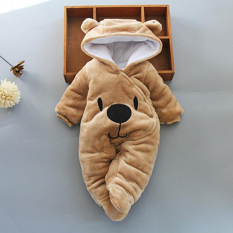 Bear Design Soft & Warm Jumpsuit 0-12M