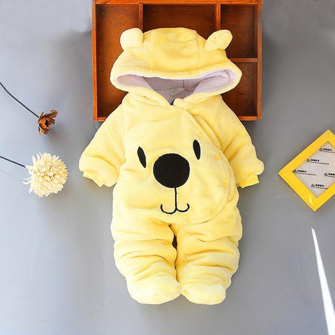 Bear Design Soft & Warm Jumpsuit 0-12M