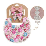 Newborn Double Sided Bibs Headband Set