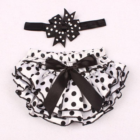 Newborn Photography Accessories - Dotted Ruffle Bloomers & Headband Set