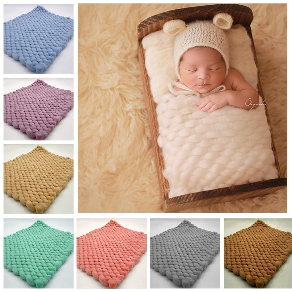 Newborn Photography Accessories - Handmade Knitting Photography Blanket