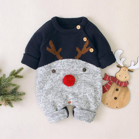 Romper - Christmas Knitted Rompers 0-24M