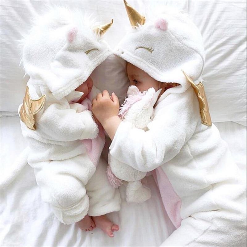 Romper - Unicorn Hooded Rompers 0-18M