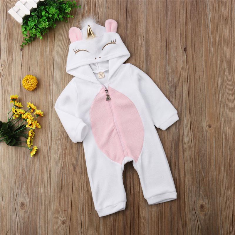 Romper - Unicorn Hooded Rompers 0-18M