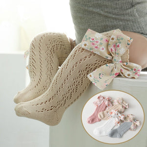 Socks - Baby Toddler Kids Floral Big Bow Socks
