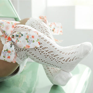 Socks - Baby Toddler Kids Floral Big Bow Socks