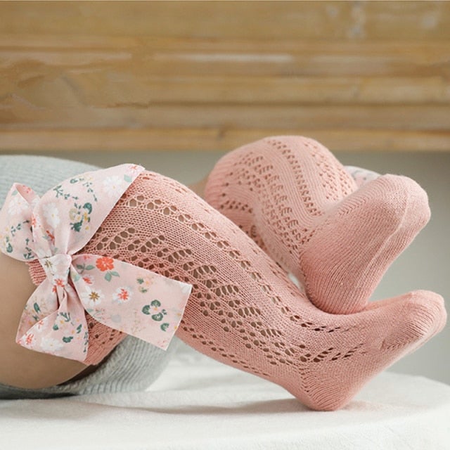 Socks - Baby Toddler Kids Floral Big Bow Socks