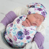 Baby Swaddle Blanket & Headband & Hat
