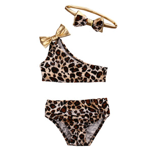 Baby Girls Leopard Bow Swimsuit-Elite Outlet Store