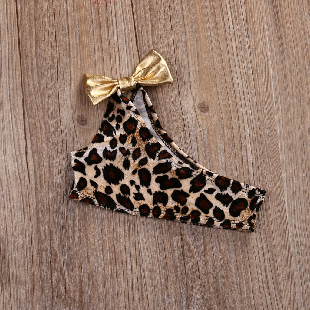 Swimwear - Baby Girls Leopard Bow Swimsuit