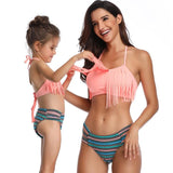 Cool Pink Mom & Daughter Swimsuits