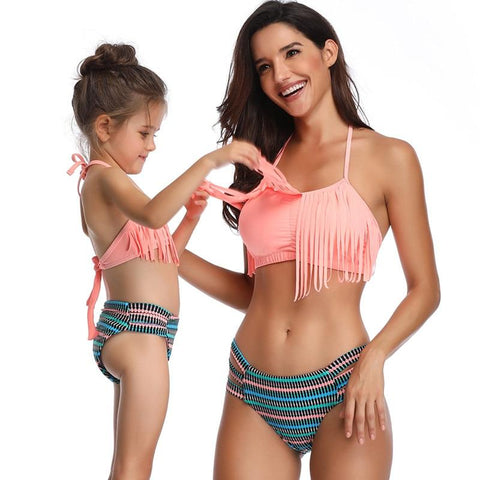 Swimwear - Cool Pink Mom & Daughter Swimsuits