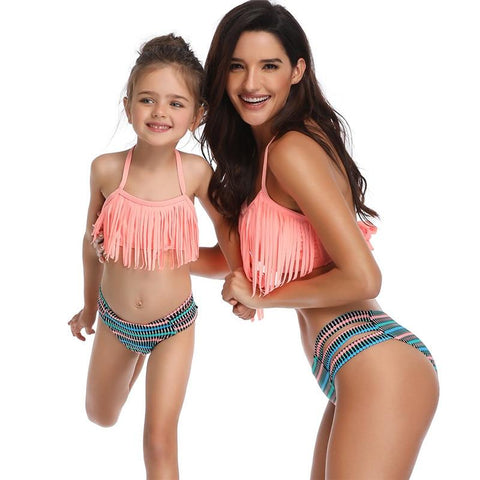 Swimwear - Cool Pink Mom & Daughter Swimsuits
