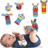 4pcs Infant Baby Wrist Rattle and Foot Socks