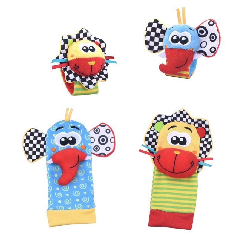 Toys - 4pcs Infant Baby Wrist Rattle And Foot Socks