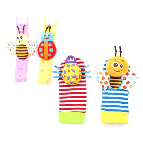 Toys - 4pcs Infant Baby Wrist Rattle And Foot Socks